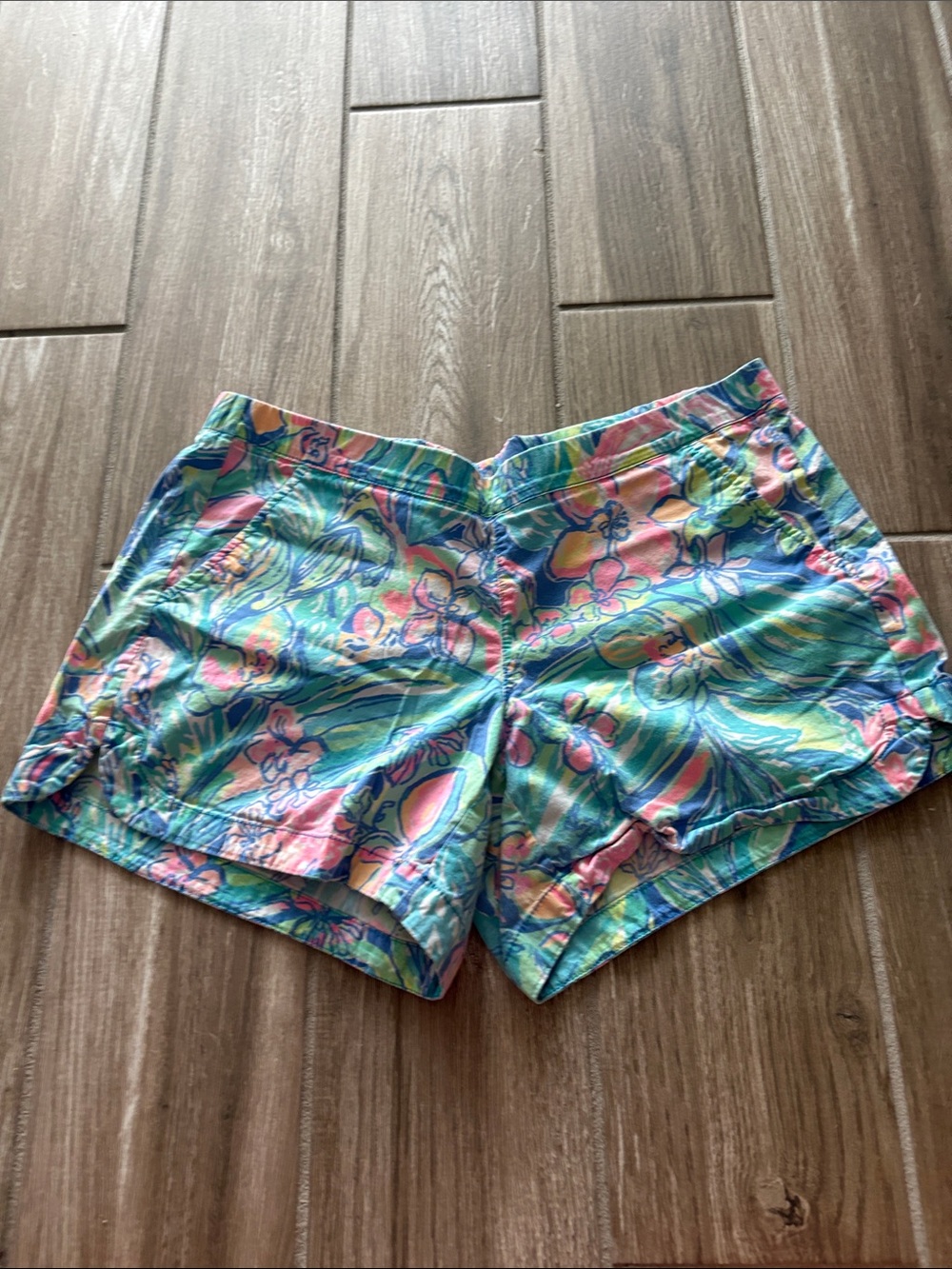 Women’s Tropical Print Stretch Cotton Shorts - Multicolor